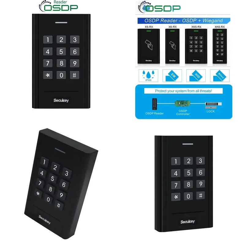 

High Security OSDP RS485 ABS Material 125KHz & 13.56MHz Wiegand for Door Access Control System