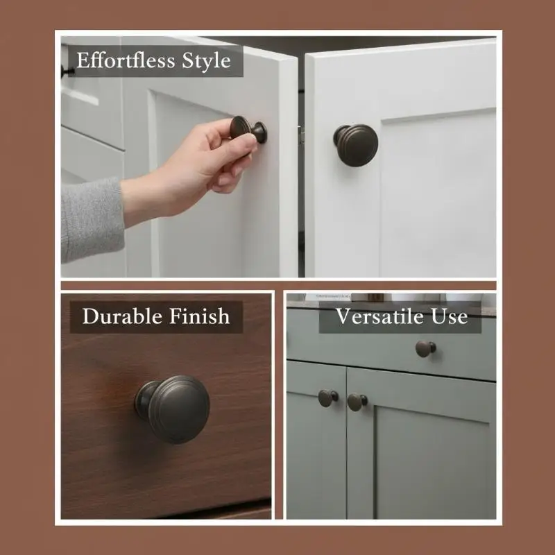 Mushroom Single Hole Cabinet Handle Matte Bronze Black Anti-Corrosion Pull for Shoe Cabinet Drawer Bathroom Vanity Hardware