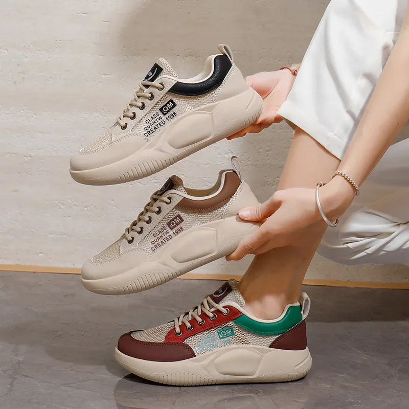 New Women's Shoes Spring Thick soled Elevating Sneakers Student Street Casual