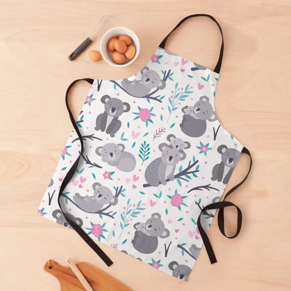 

Koala Pink Floral Apron Kitchen Items For Home Kitchen accessories Waterproof women Apron