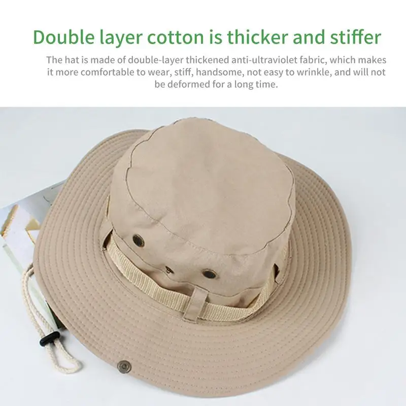 Bucket Hat Summer Men Women Boonie Hat Outdoor UV Protection Wide Brim Panama Safari Hunting Hiking Fishing Sun Hat