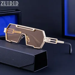 2023 Steampunk Sunglasses For Men Oversized Vintage Sunglasses Women Trendy Retro Punk Glasses One Pieces Gafas De Sol Hombre