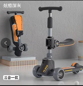 Xe Trượt Scooter Trẻ Em 3 Trong 1 Xe Tay Ga Có Thể Ngồi Và Trượt Một Chìa Khóa Gấp 2-12 trẻ Em Thể Thao Ngoài Trời Di Động Xe Tay Ga