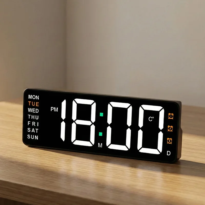 

1PC Desktop LED Silent Electronic Alarm Clock Learning Dedicated Countdown Simple Rectangular Electronic Alarm Clock