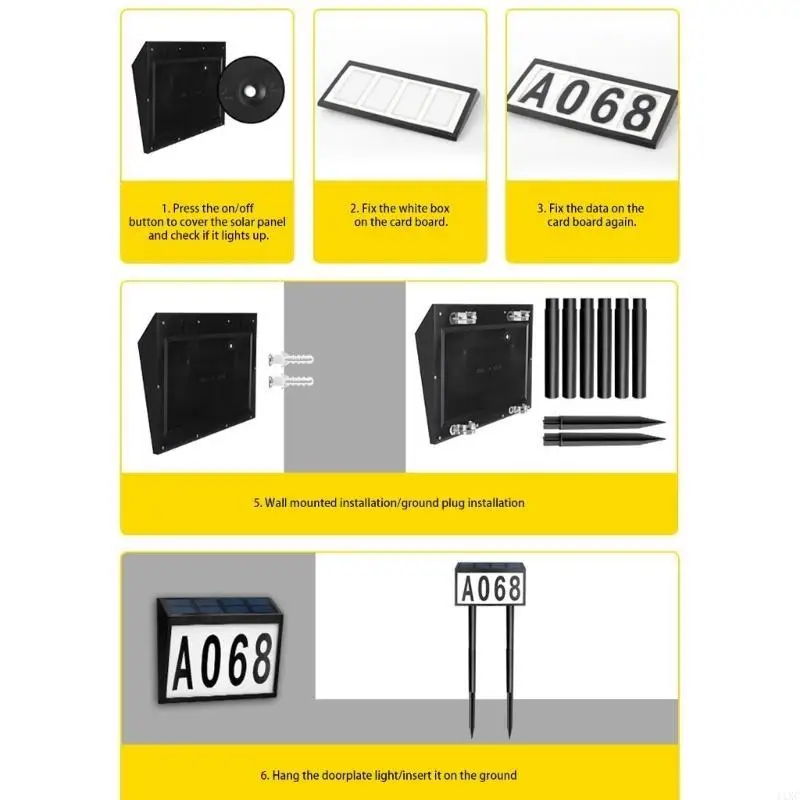 

Solar Powered Address Sign House Number Light Waterproof LED Address Sign Lamp