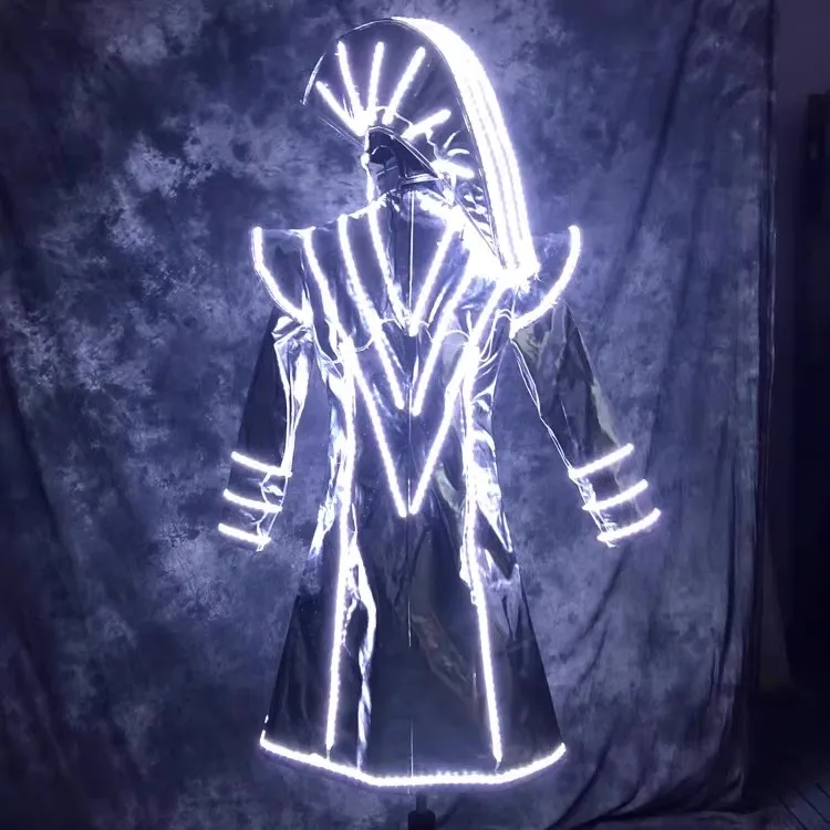 

Яркий светодиодный костюм «Король пивоедов» для KTV, ночных клубов, баров, сценических выступлений, атмосферный реквизит, женская традиционная одежда, летний вариант