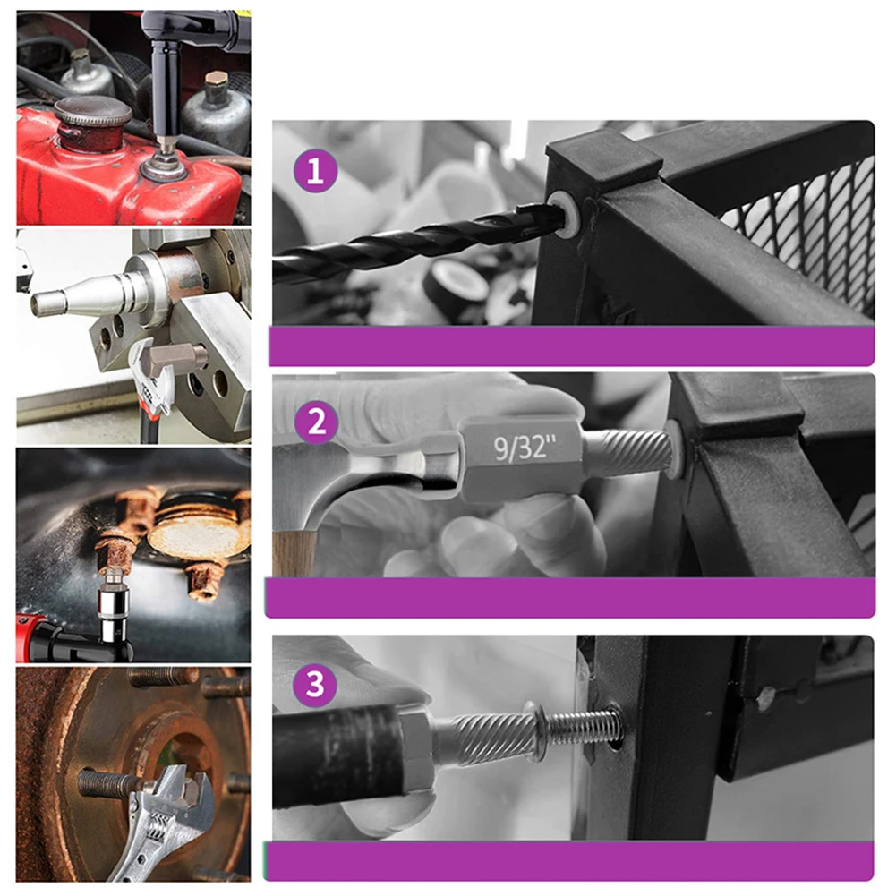 Description Picture 6 of item13 Pcs Screw Extractor Bolt Hex Extractor For Broken Rusted Bolts Screws Nuts High-selling Tool Accessories