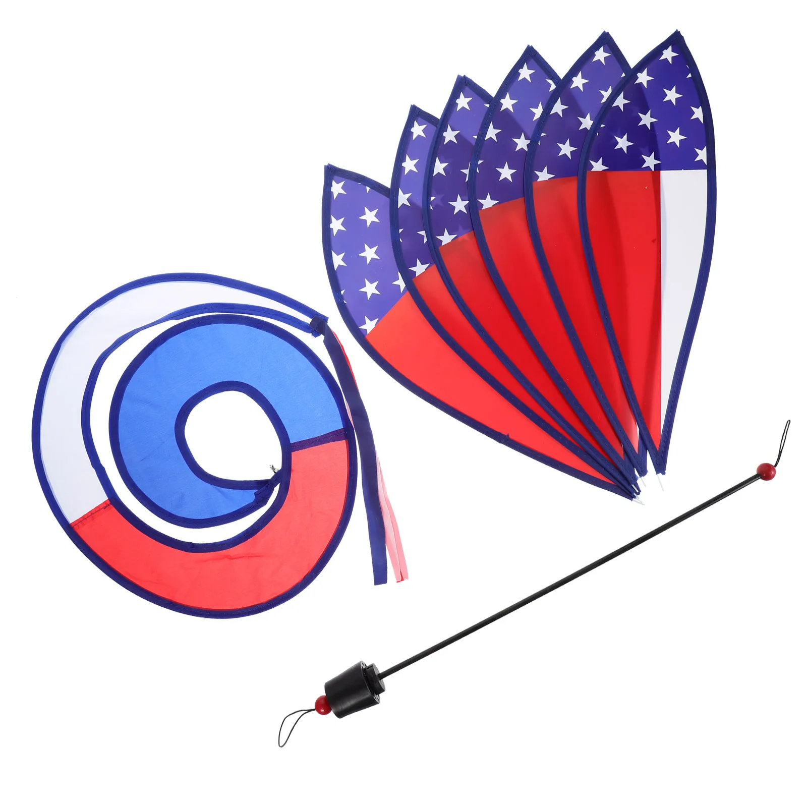 

American Flag Air Balloon Wind Spinner 4th July Decor Windmill Decor Outdoor Hanging Windmill Garden Patriotic Ornament Plastic