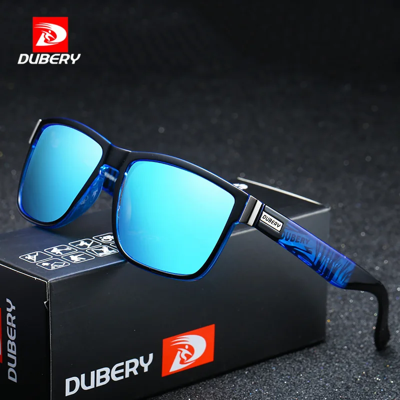 

DUBERY European American sports cycling polarized sunglasses square frame outdoor driving fishing night vision sunglasses men