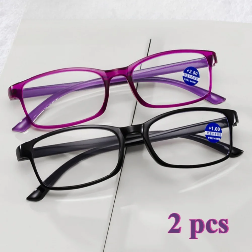 Gafas de lectura para presbicia, lentes antiluz azul para mujer, 2 piezas + 1,00 + 1,50 + 2,00 + 2,50 + 3,00 + 3,50 + 4,00
