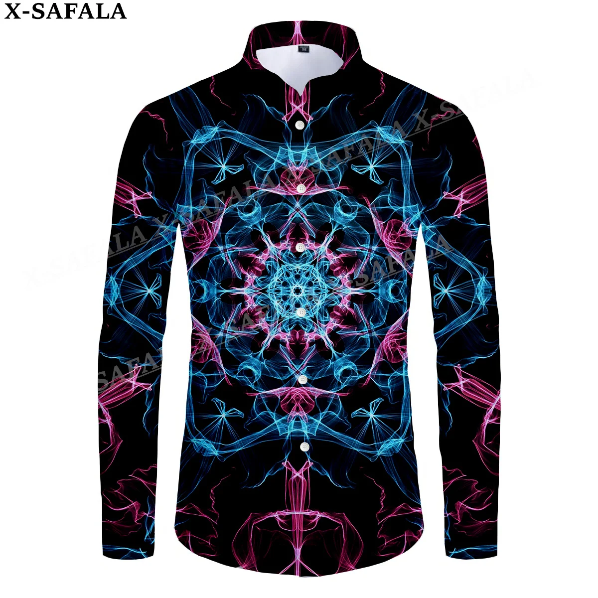 Hippie Psychedelic Colorful Trippy 3D Print Men's Luxury Shirt Turn-down Collar Buttoned Up Long Sleeve Tops Hip Hop Tee-15