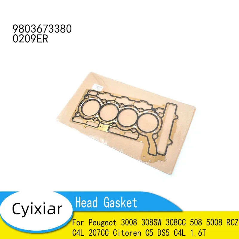 New Genuine Head Gasket 9803673380 0209ER for Peugeot 3008 308SW 308CC 508 5008 RCZ C4L 207CC Citoren C5 DS5 C4L 1.6T