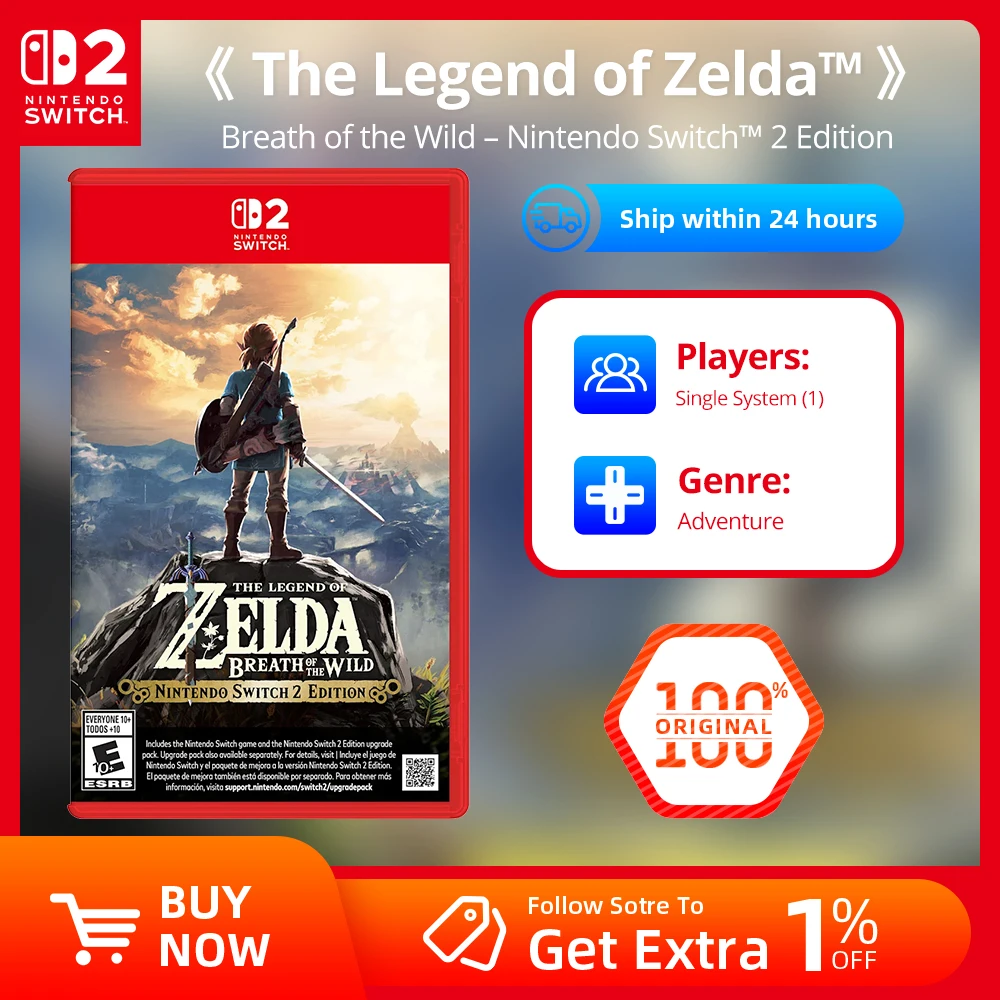 عروض ألعاب Nintendo Switch 2 - The Legend of Zelda: Breath of the Wild - ألعاب Adventure Action وإصدار RPG Genre Switch 2
