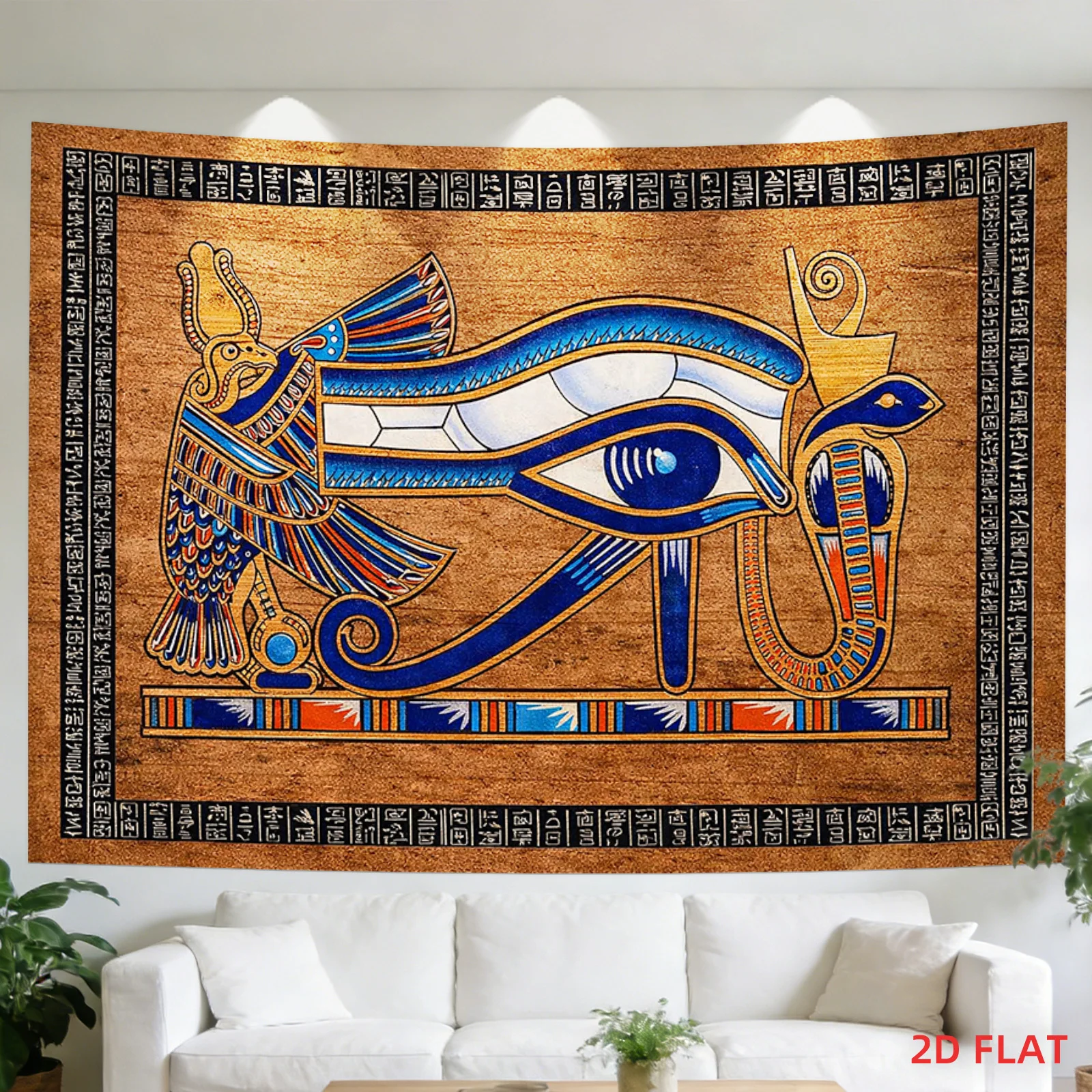 Bohemian Egyptian Tapestry Wall Hanging Boho Tribal Decor Pharaoh Art Polyester Jungle Ethnic Wall Decor Poster