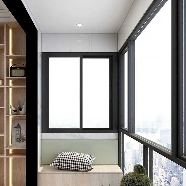 High Rise Apartment Building Shatterproof Glass Window Fashion Design Sliding Windows Rainproof and Noise Reducing Windows