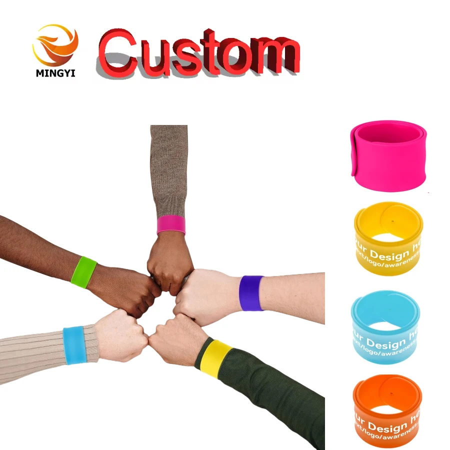 20 pezzi MINGYI Braccialetti schiaffo in silicone personalizzati Braccialetti in gomma personalizzati Fascia schiaffo per eventi di bomboniere