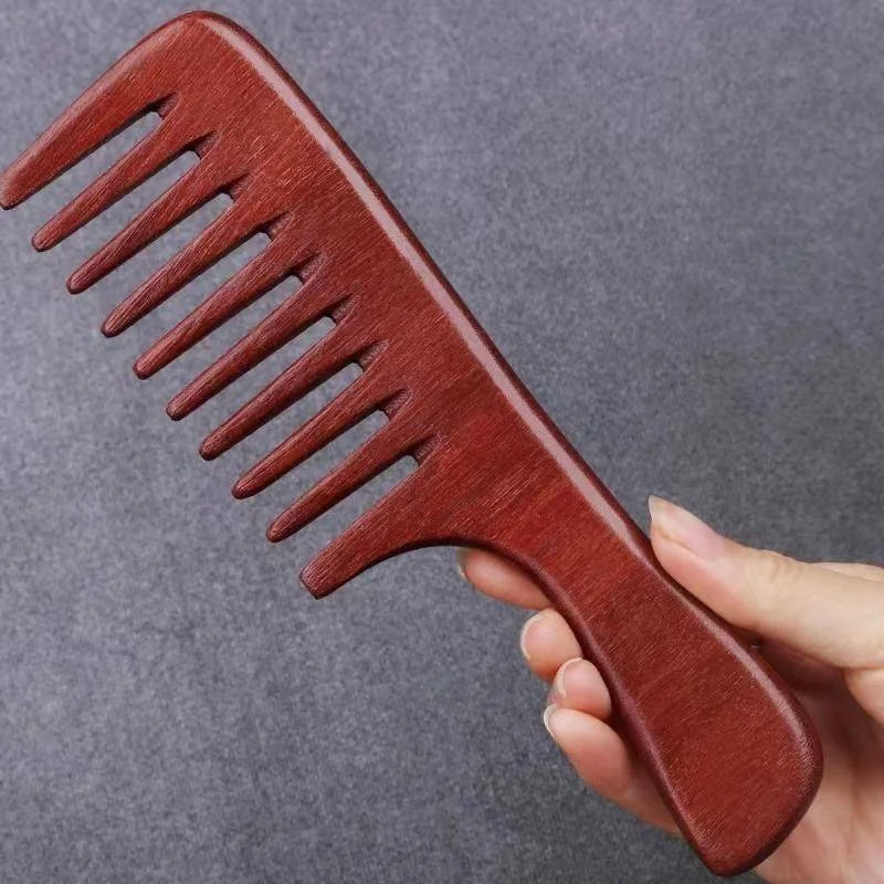 Hair Comb Big Wide Tooth Combs for Curly Hair Detangling Hand Made Natural Wood Comb for Women Men Curly Hair