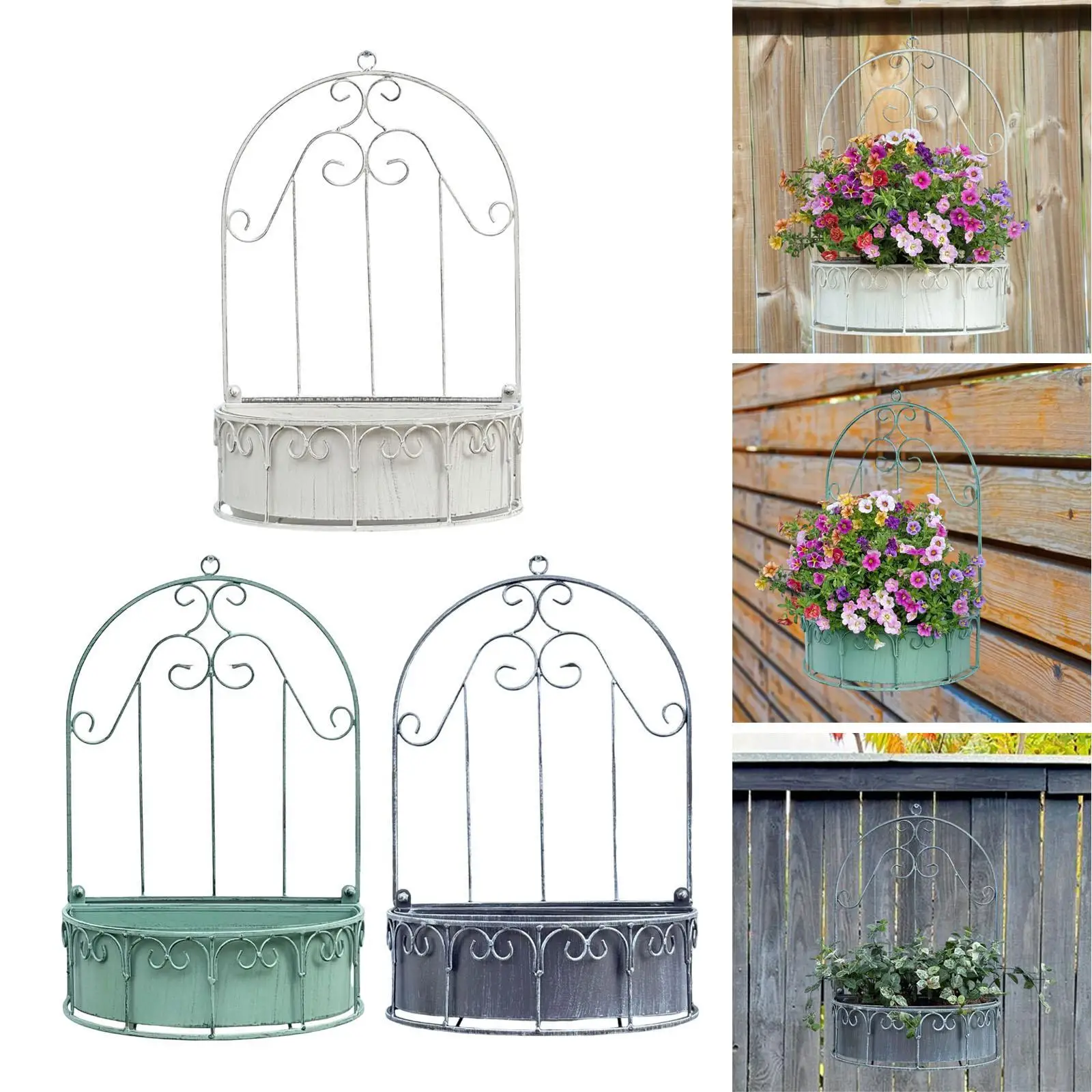 

Detachable Wall Mounted Planter Hanging Flower Container Quick Installation Sturdy for Yard Decor Multipurpose 11.8x17.7inch