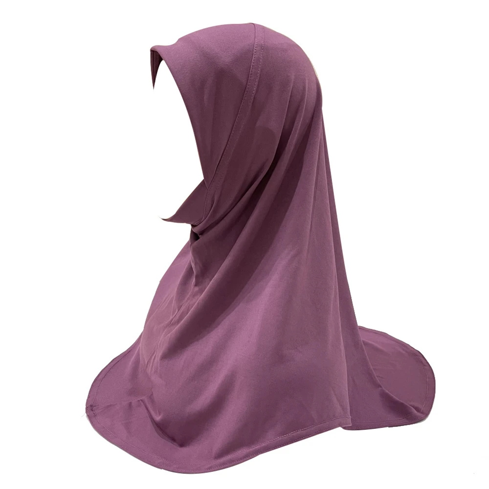 

Детский хиджаб для девочек среднего размера 60*50 см, мусульманский хиджаб, шарф, исламский платок, шляпа, Amira, повязка на голову для детей 5-10 лет, шарф