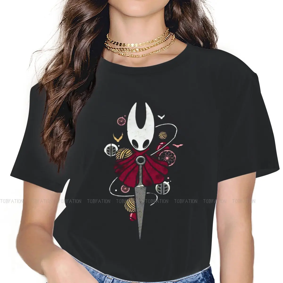 Hollow Knight Silksong Girls T Shirt Kick Hornet Female Tops 5XL Harajuku Kawaii Tees Ladies Cotton Tshirt