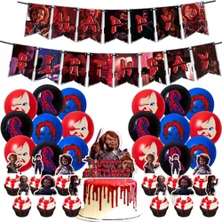 Chucky Birthday Party Decorations  Balloons Horror Movie Character Supplies Banner Cake Topper Kids Happy Backdrop Boy 2nd
