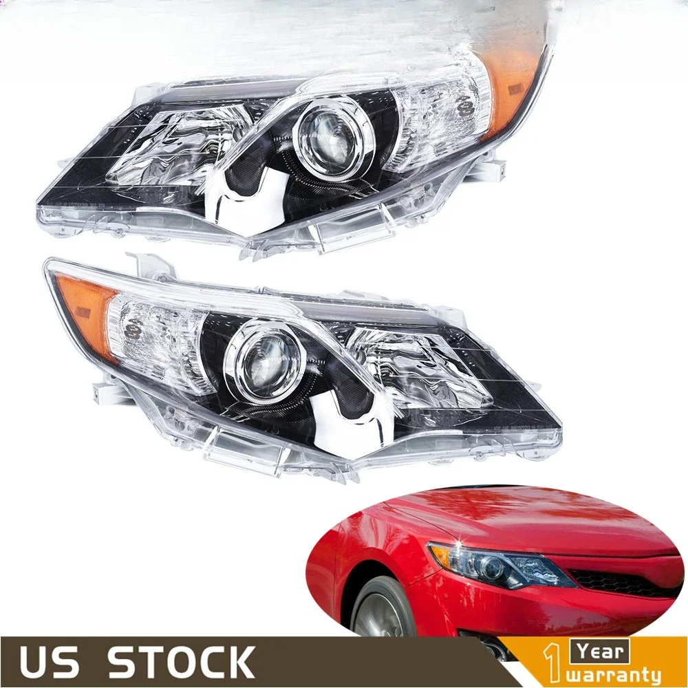 

Pair of Headlight Headlamp For 2012 2013-2014 Toyota Camry SE Halogen