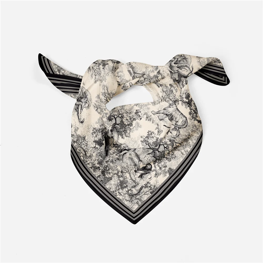 2022 Square Silk Scarf Women Fashion Print Small Neck Scarfs Lady Hair Band Foulard Hand Kerchief Female Bandana Shawl