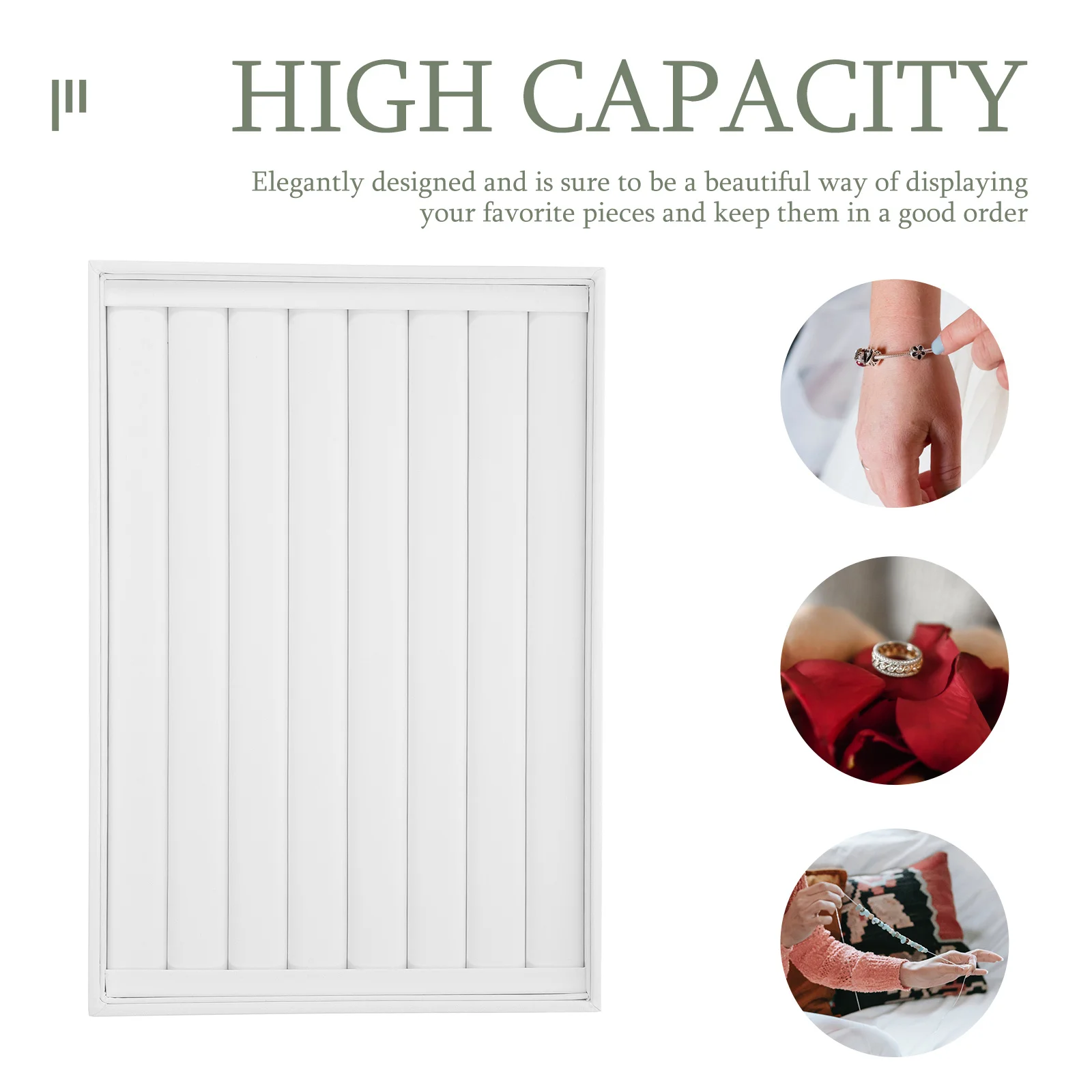 

PU Stackable Jewelry Tray Organizer Multi-Compartment Jewelry Storage Case Rings Earrings Necklace Display