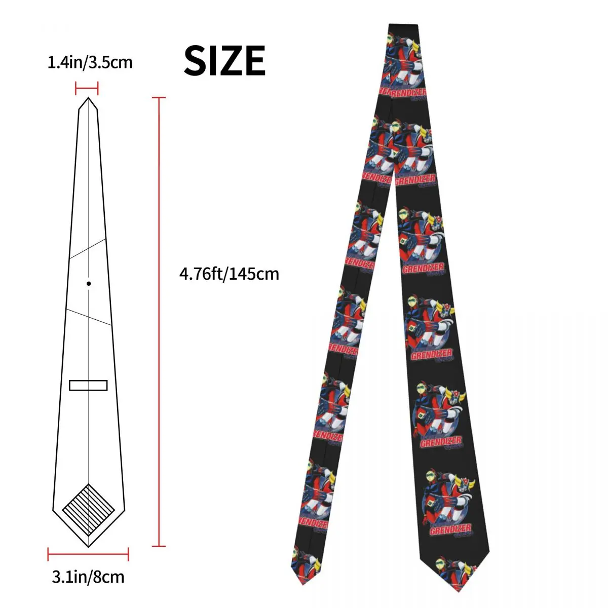 Formal Grendizer And Actarus Necktie Men Custom Silk UFO Robot Goldrake Office Neck Ties