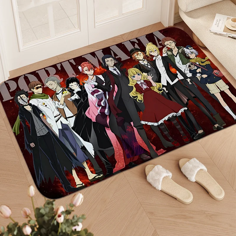 

Custom Veranda Floor Mat A-Bungo Stray Dogss Bathroom Aesthetic Carpet Home Entrance Doormat Carpets for Living Room Bath Rugs