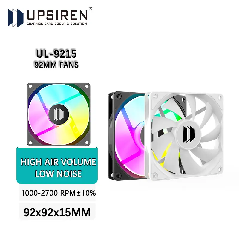 UPSIREN UL-9215 9.2 سنتيمتر رقيقة جدا مروحة الهيدروليكية تحمل 92 مللي متر الهيكل مروحة 4pin PWM 2700 دورة في الدقيقة حالة المشجعين أسود/أبيض/ARGB 92x92x15 مللي متر