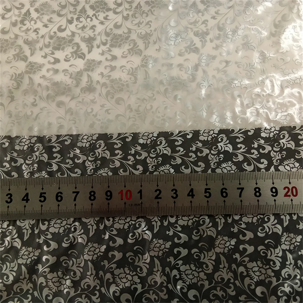 TSAUTOP 0.5mX2m/10m TSHH256-9 Silver Flower Water Transfer Film Hydrographics Film for Car Accessories Interior