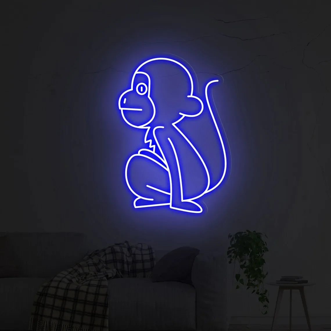 Monkey Neon Sign for kids room, bar, restaurant, office Living Room Interior Design light | Neon Sign Bedroom | GAME ROOM Sign