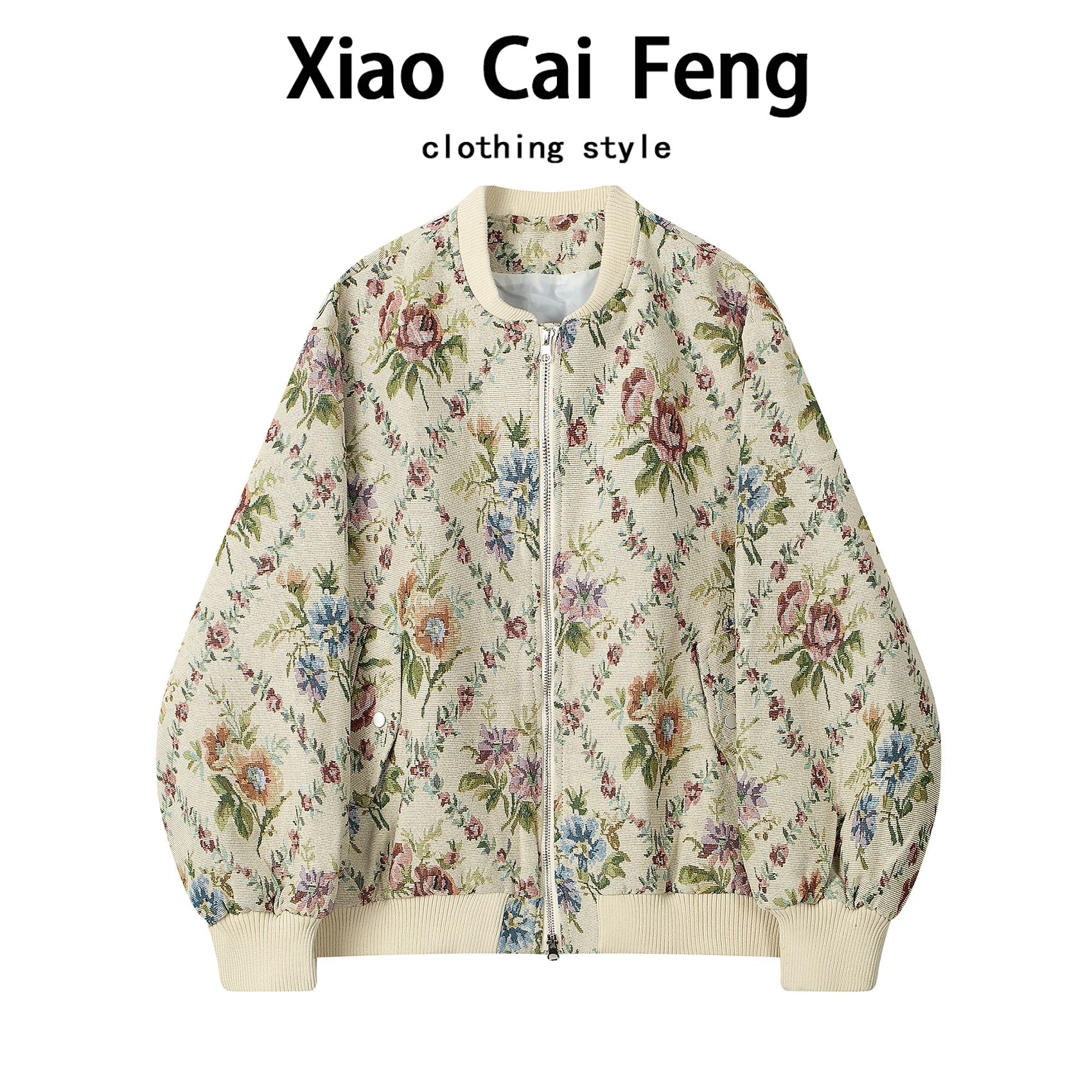 

Ретро-модная женская осенняя куртка-бомбер с цветочным принтом в стиле масляной живописи, уникальная, очень красивая, повседневная верхняя одежда