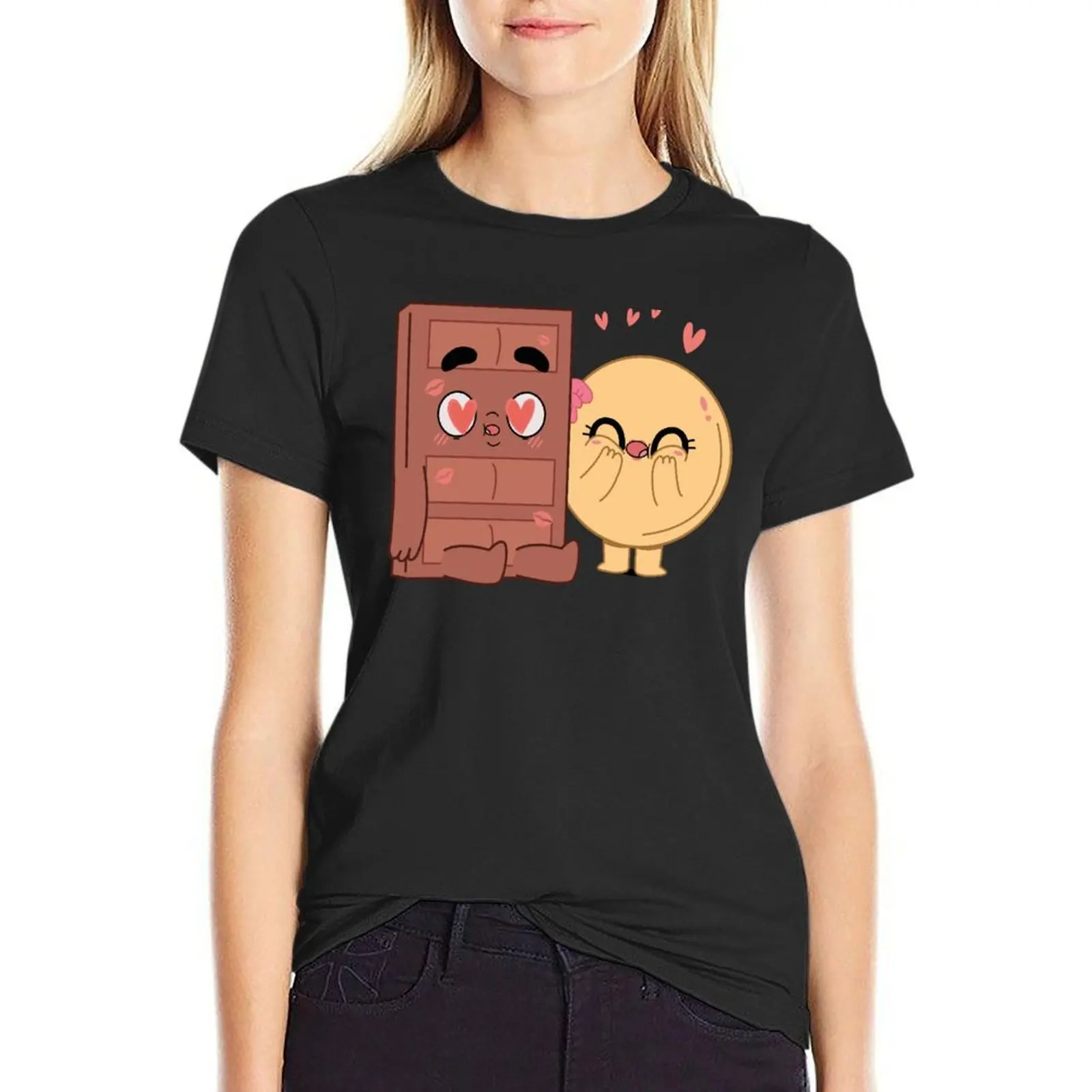 Choco And Pancake Couples Love T-Shirt graphics customs workout shirts for Women loose fit