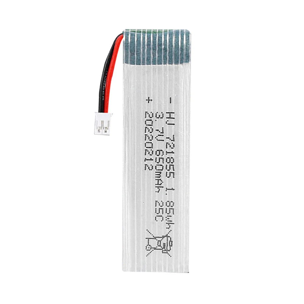 3.7V 650mAh Lipo Battery with PH2.0/JST/SM/XH2.54 Plug 721855 For RC Helicopter Drone Spare Part 1S Rechargeable Battery