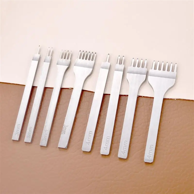 1/2/4/6 Löcher Gabel Reihe Locher DIY Lederhandwerk Werkzeuge Hand Piercing Nähen Stanzen Werkzeug Leder Reihe Loch Stanzen Werkzeug