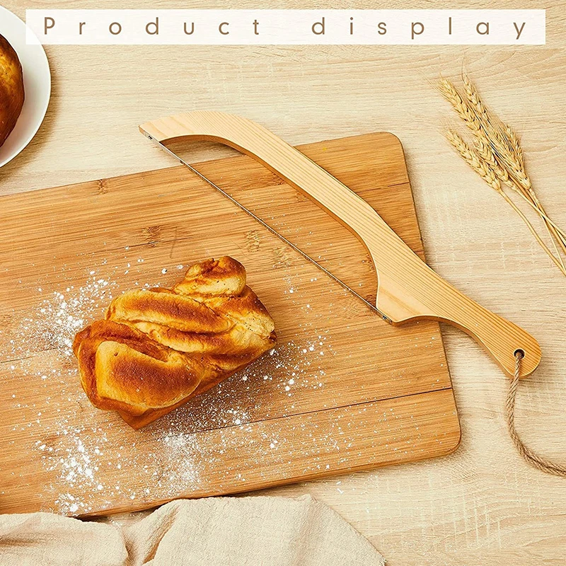 Couteau à pain en bois, trancheur, scie dentelée en acier inoxydable de qualité supérieure, coupe-pain pour pain fait maison, Bagels, Baguettes