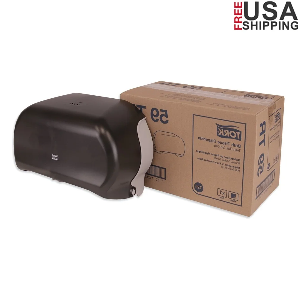 

Twin Roll Bath Tissue Dispenser High Capacity Hygienic Lockable Modern Design Easy Clean Durable Plastic Pilferage Control