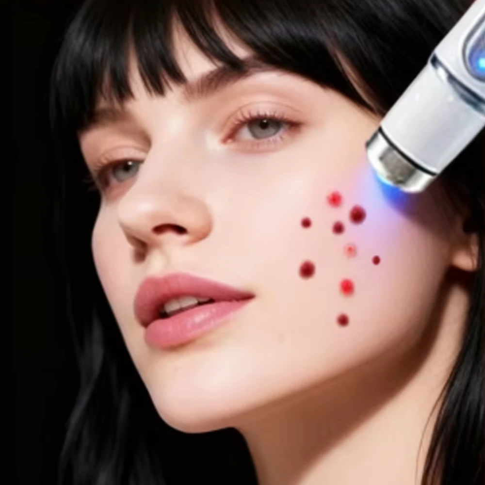 Novo Dispositivo de Beleza Facial, Massageador de Olhos com Luz Azul, Ferramenta de Cuidado Facial para Clarear a Textura e Manter a Pele ao redor dos Olhos