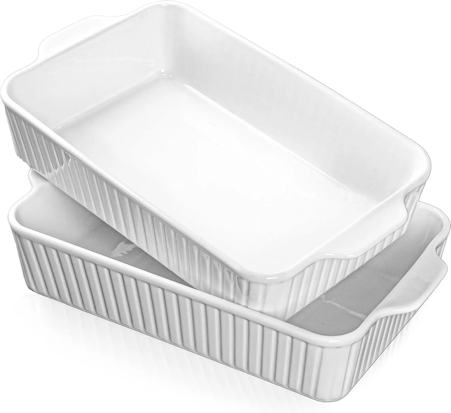 

2-Pack Large Ceramic Baking Dish Set, 9x13 Inch Oven-Safe Casserole Pan for Lasagna & Roasts, Nonstick & Microwave Safe