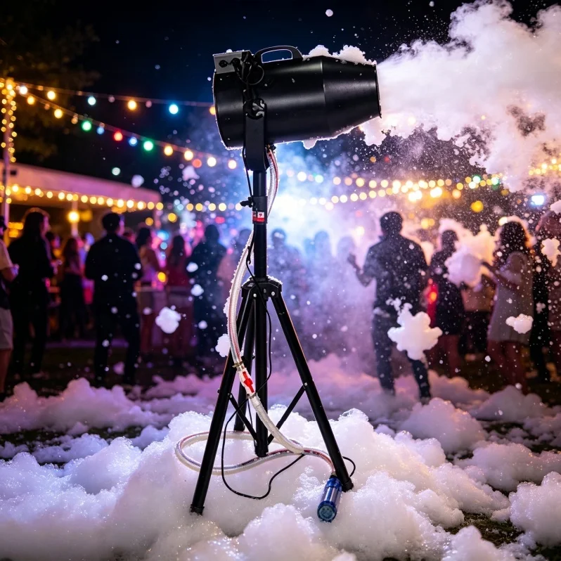 Battery Operated Mini Foam Blower for Picnic Fun Adjustable Nozzle Perfect for Music Festival Lighting