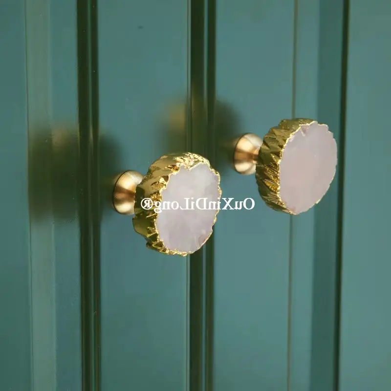 

Luxury 4PCS Crystal+Brass Furniture Pulls Handles Drawer Knobs Cupboard Wardrobe Closet Dresser Shoe TV Wine Cabinet Pulls Knobs