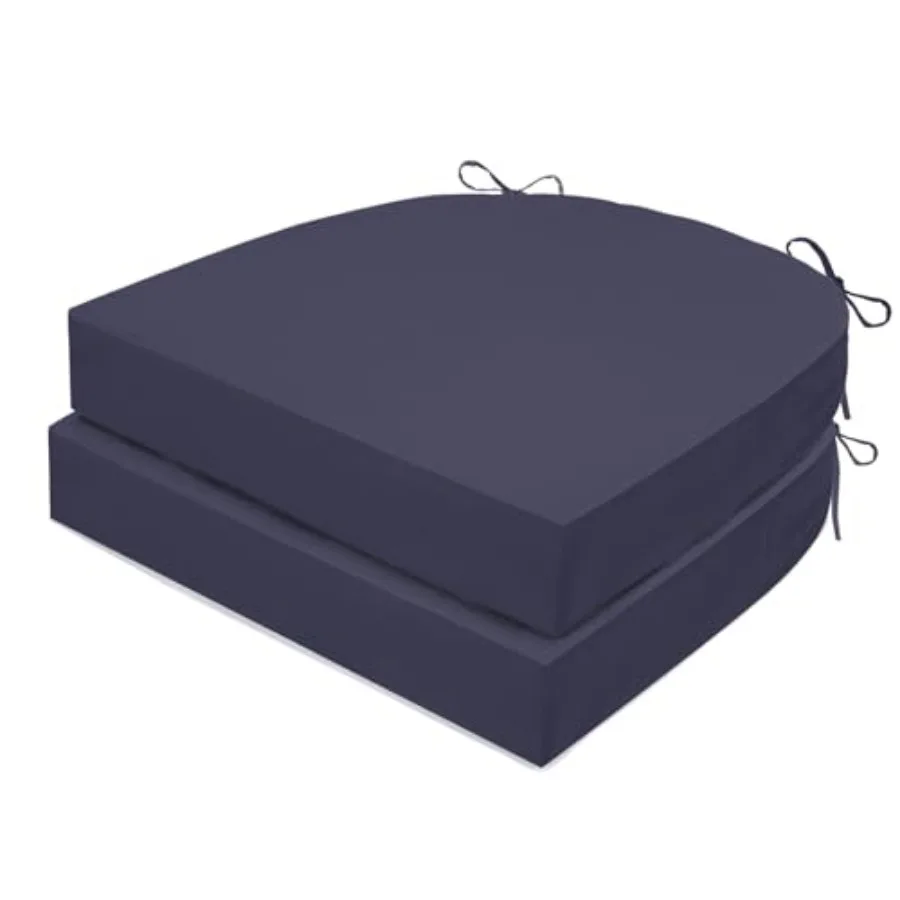 

Комплект из 2 водонепроницаемых подушек для уличных стульев из пенополиуретана с завязками для садовых диванов и обеденной мебели, сохранение цвета до 3 лет