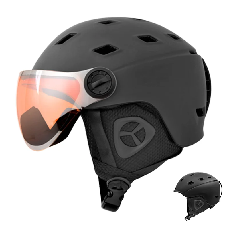 Kask narciarski/snowboardowy Dual Sport z certyfikatem CE, z daszkiem, oświetleniem, ładnym designie, możliwość personalizacji, kask rowerowy MTB dla dorosłych, funkcje bezpieczeństwa.