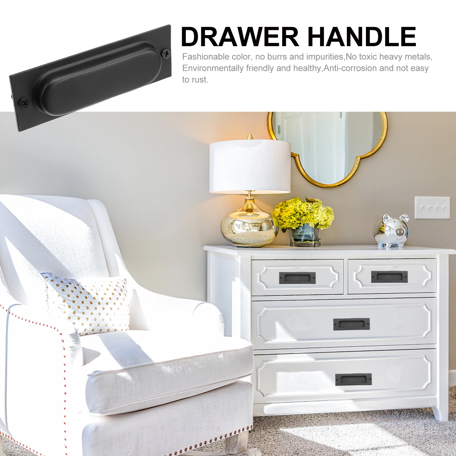 

Square Stainless Steel Handle Barn Door Pull Sliding Invisible Hidden Foldable Hardware for Wood Cabinet Track Sliding Door