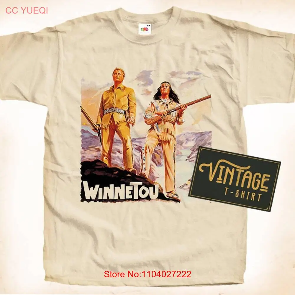 Winnetou T shirt Tee Natural Vintage Cotton Movie Poster Beige All Sizes S M L X