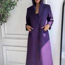 Fashion Purple Woman Clothing Muslim Abayas One Button Notch Lapel Jacket 1-częściowy strój wierzchni Eleganckie garnitury damskie do biura Abaya Women