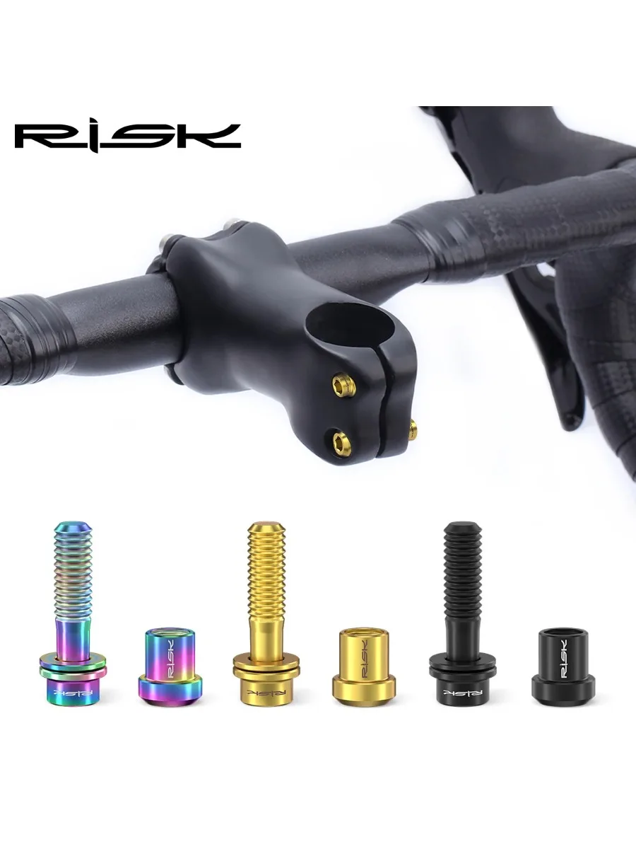 AliExpress 2 Pairs RISK MTB Road Bike Carbon Stem Bolt Nut M5x18mm/M5x20mm Bicycle Handlebar Screw Titanium Allloy with Washers