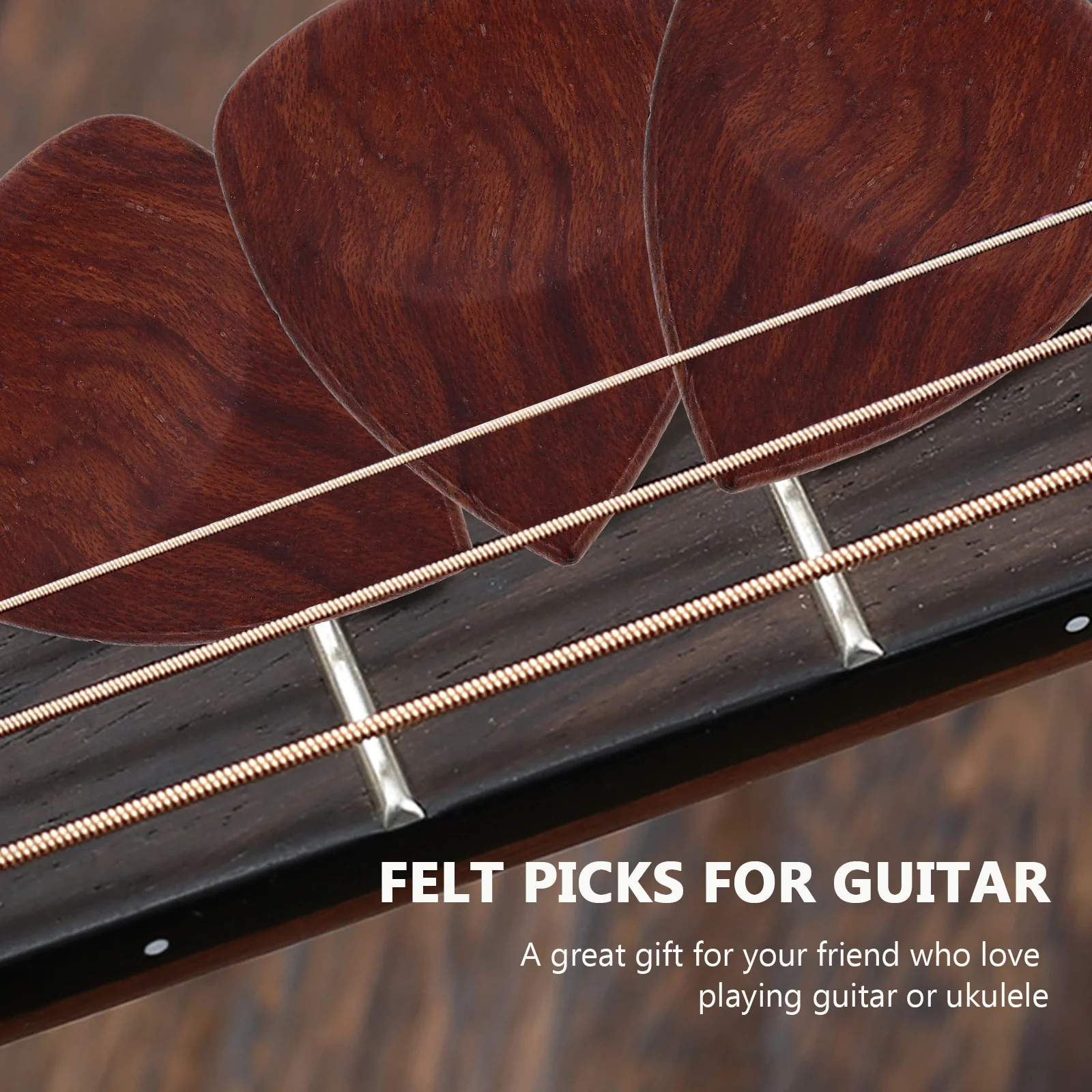 

1Set Wooden Guitar Picks Premium Durable Wood Folk Guitar Practice Plectrums Portable Storage Box Wood Plectrum